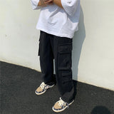Men's Loose Fit Long White Cargo Pants - White - Cargo Pants - XXXL - Polyester Denim - image 26