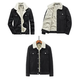 Men's Corduroy Fleece Winter Jacket - Grey - Trucker Jacket - 4XL - Corduroy - image 9