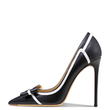 Women's Leather Butterfly-Knot Stilettos - Black - 1 / 10cm / Stiletto Shoes - 41 B - Genuine Leather - image 2