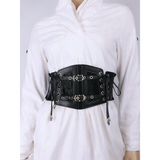 Women's Buckle Strap Waist Cinch Belts - Black - 1 - Waist Cinch Belt - PU Leather - image 6