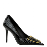 Women's Metal Buckle Pointed Toe Pumps - Green - Formal Shoes - 40 B - PU Leather - image 35