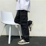 Men's Loose Fit Long White Cargo Pants - White - Cargo Pants - XXXL - Polyester Denim - image 31