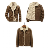 Men's Corduroy Fleece Winter Jacket - Grey - Trucker Jacket - 4XL - Corduroy - image 13