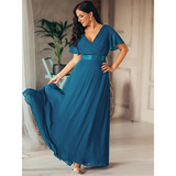 Women's Elegant Chiffon Evening Dress - Burnt Orange  - Dress - 26 - Polyester Chiffon - image 35