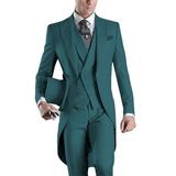 Men's Custom 3 Pcs Grooms Suit Tailcoat - Black - 3 Piece Groomsmen Tuxedo Suit - 6XL - Polyester - image 19