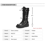 Women's Punk Buckle Strap Wedge Boots - White - Buckle Strap Boots - 43 B - PU Leather - image 18
