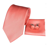 Funki Buys | Neckties | Men's 3 Pcs Salmon Pink Luxury Tie Set