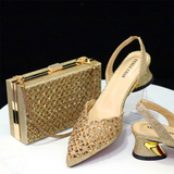 Women's Luxury Venus Chan Shoe Bag Set - Gold - 1 - Set - Bag and Shoes - 43 B - PU Leather - image 9