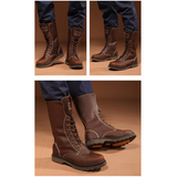 Men's Leather Hiking Boots Hunting Boots - Khaki - 1 / Boots - 45 B - Genuine Leather - image 26