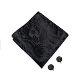 Men's 5 Pcs Luxury Black Vest Tie Set - Black -5Pcs Set -MJ-3203-0064 - XXXL - Silk - image 6