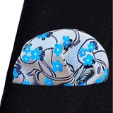 Funki Buys | Neckties | Men's 3 Pcs Blue Floral Formal Tie Set