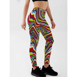 Women's Fitness Leggings Skull, Web, Swirl - Red - Lgs-3896 / Skulls - XXL - Spandex - image 4