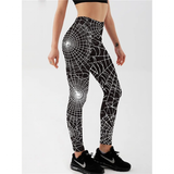 Women's Fitness Leggings Skull, Web, Swirl - Red - Lgs-3896 / Skulls - XXL - Spandex - image 12