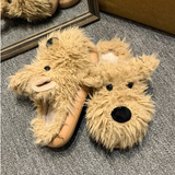 Women's Cute Shaggy Dog Slippers - Beige - Dog Slippers - 36-37 - Plush - image 15