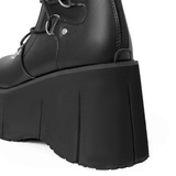 Women's Goth Lace Up Platform Wedges - Black - 1 / Boots - 10.5 B - PU Leather - image 19