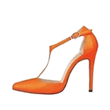 Women's Super High Heel T-Strap Stilettos - Black - Ladies Dress Shoe - 12 B - PU Patent Leather - image 11