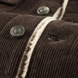 Men's Corduroy Fleece Winter Jacket - Grey - Trucker Jacket - 4XL - Corduroy - image 23