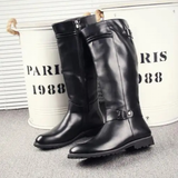 Women's Leatherr British Style Riding Boots - Brown - 46 B - PU Leather - image 24