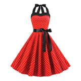 Women's Rockabilly Swing Halter Dress - Red - 1014 / Swing Dress - XXL - Polyester - image 5
