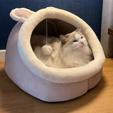 Funki Buys | Pet Beds | Cat Bed Warm Cozy Kitten Cat Cave - Pink - Rabbit / Cat Cave Bed / L / Plush - image 12