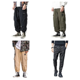 Men's Loose-Fitting Cargo Track Pants - Black - 5XL - Polyester - image 30