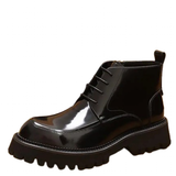 Men's Leather Chunky Heel Dress Boots - Wine Red - Formal Boots - 46 B - Genuine Leather - image 23