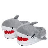 Women's Cute Shark Slippers - Grey/White - Panda Slippers - One Size - Plush - image 1