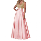 Women's Satin Sequin Evening Dress - Rose Gold - Evening Dress - US22 - Satin/Sequin - image 25