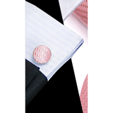 Funki Buys | Neckties | Men's 3 Pcs Pink Geometric Tie Set