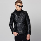 Men's Premium Faux Leather Biker Jacket - Black - Faux Leather Jacket - 5XL - PU Leather - image 6