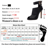 Women's High Buckle Strap Stiletto Sandal - Black - Buckle Strap Stilettos - 46 B - PU Leather - image 32