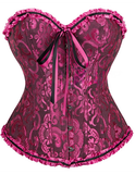 Women's Pretty Overbust Corset Bustier - Black - 819 / Front Clip / Corset - 7XL - Polyester - image 12