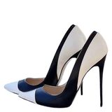 Women's Luxury Super High Fashion Heels - Black/Beige - 1 / Matte / 12cm / Stilettos - 46 B - PU Leather - image 33