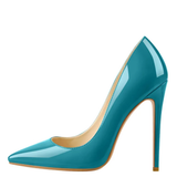 Women's Stylish Patent Leather Stilettos - Turquoise - 12cm - 15 B - Genuine Patent Leather - image 1