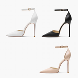Women's Pointed Toe Matte High Stilettos - Beige - 1 / Matte 12cm - 46 B - Genuine Leather - image 32