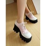 Women's British Walker Chunky Platforms - Black/Beige - Platform Chunky Shoes - 43 B - PU Patent Leather - image 20