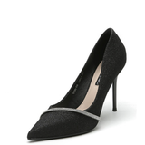 Women's Elegant Pointy High Heel Stilettos - Black - 1 / 7cm / Stilettos - 40 B - PU Leather - image 1