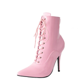 Women's Patent Pointed Toe Ankle Boots - Black - Ankle Boot - 35 B - PU Patent Leather - image 2