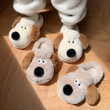 Women's Sweet Cartoon Dog Plush Slipper - Khaki - Dog Slippers - L - Plush - image 9