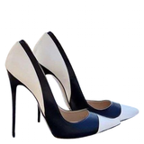 Women's Luxury Super High Fashion Heels - Black/Beige - 1 / Matte / 12cm / Stilettos - 46 B - PU Leather - image 35
