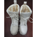 Funki Buys | Boots | Women's Lace-up Chunky Combat Boots - Black - Ankle / With Plush Inner / 43 B / PU Leather - image 5