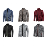 Men's Zip Up Stand Collar Winter Jacket - Black - Sweatshirt Jacket - 4XL - Polyester - image 11