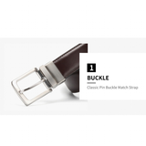 Men's Luxury Leather Belt Reversible Buckle - Yellow/Brown/Black - 1 / Men's Belt - 130cm - Genuine Leather - image 14