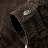 Men's Corduroy Fleece Winter Jacket - Grey - Trucker Jacket - 4XL - Corduroy - image 22