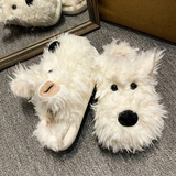 Women's Cute Shaggy Dog Slippers - Beige - Dog Slippers - 36-37 - Plush - image 4