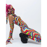 Women's Fitness Leggings Skull, Web, Swirl - Red - Lgs-3896 / Skulls - XXL - Spandex - image 5