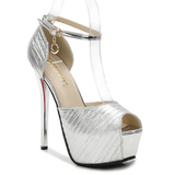 Women's Super High Bling Party Platforms - Gold - Party Shoes - 10 B - PU Leather - image 17