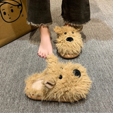 Women's Cute Shaggy Dog Slippers - Beige - Dog Slippers - 36-37 - Plush - image 16