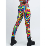 Women's Fitness Leggings Skull, Web, Swirl - Red - Lgs-3896 / Skulls - XXL - Spandex - image 7