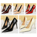 Women's Elegant Mid-Heel Formal Scarpin - Wine Red - 10cm - Formal Stilettos - 43 B - PU Patent Leather - image 5